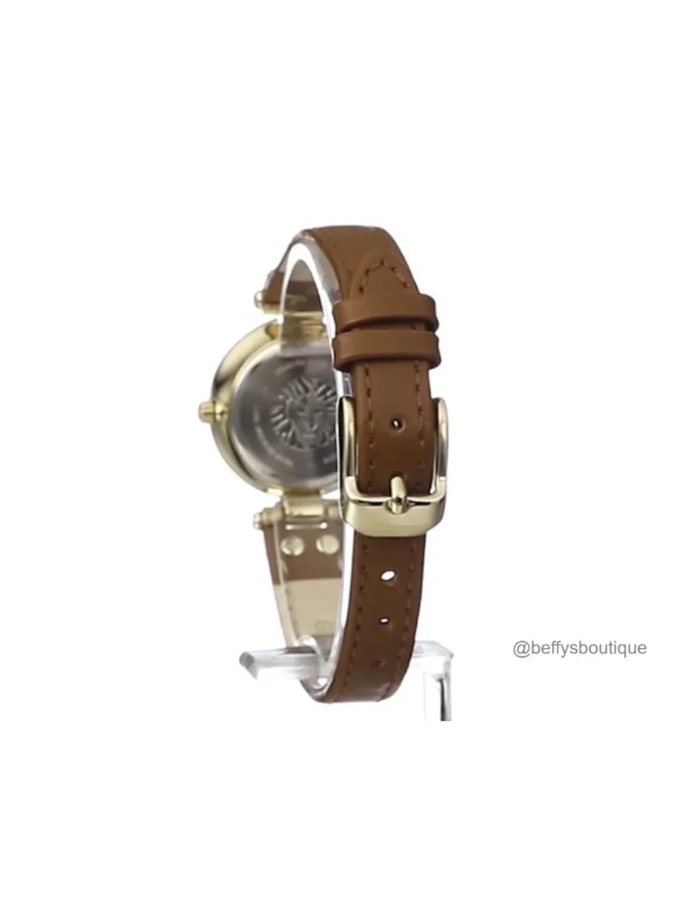 Anne Klein Women's Leather Strap Watch Gold-Tone Case Japanese Quartz